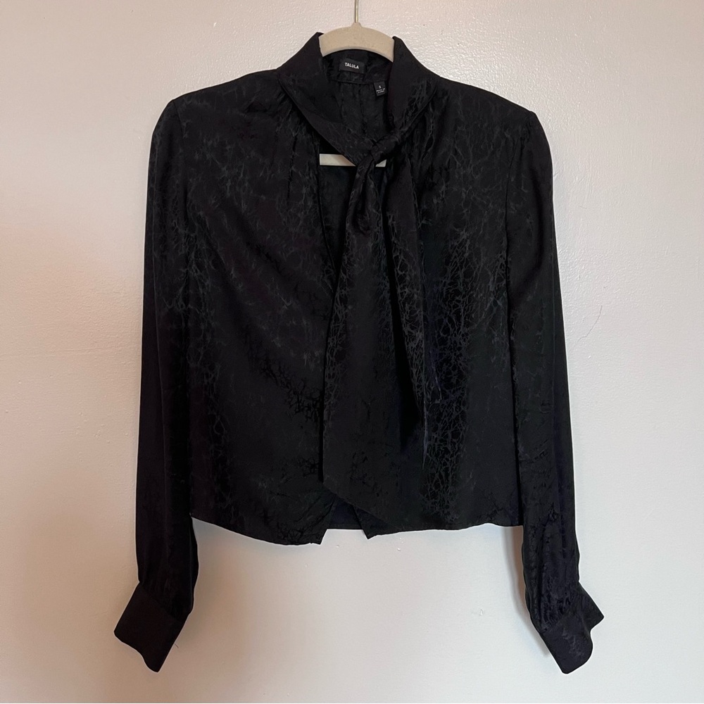 Aritzia Talula Silk Blouse with Tie Neck